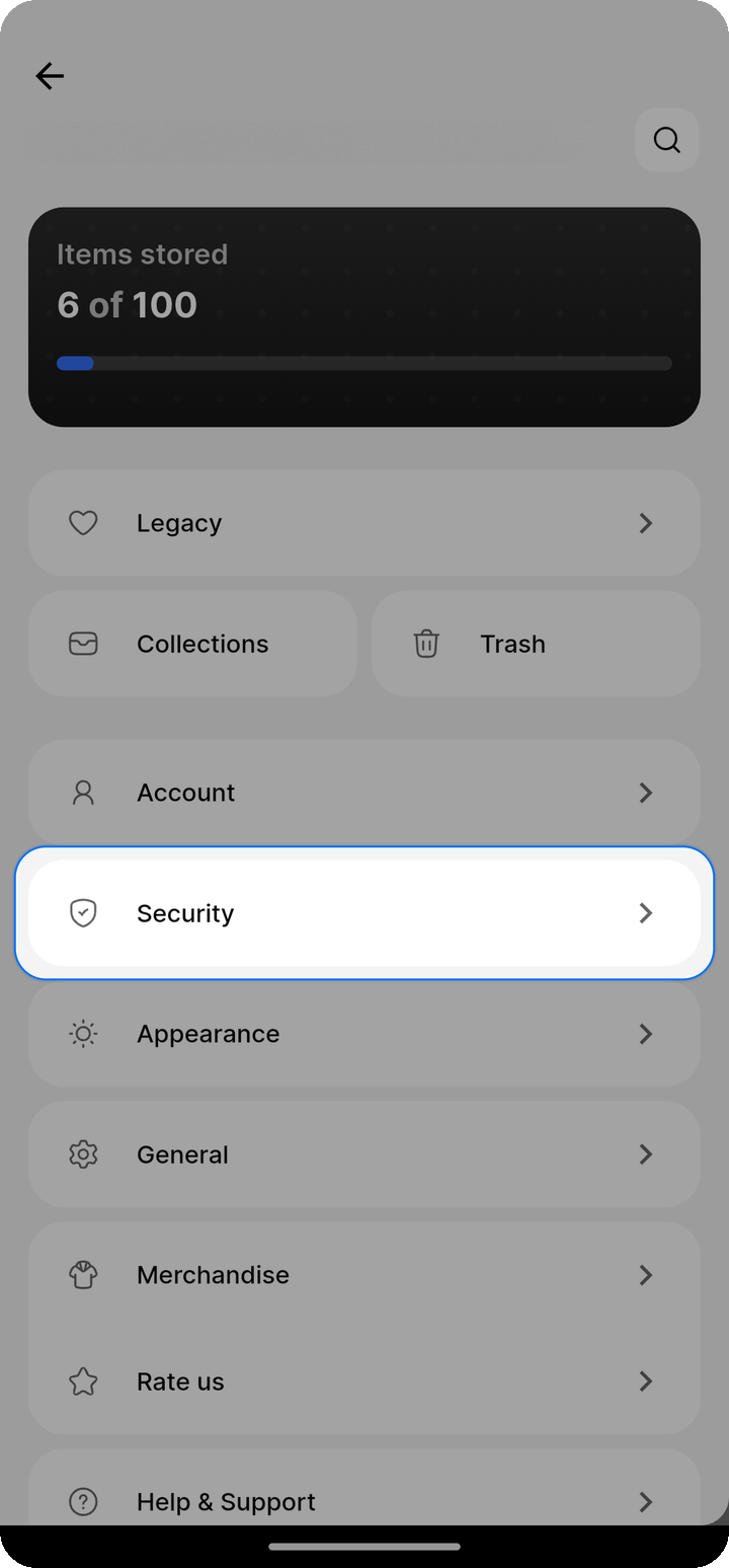 Security entry in Locker drawer
