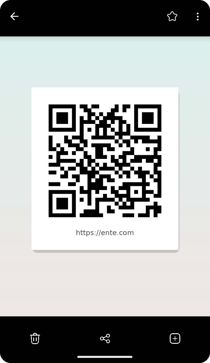 Photo with a QR code open in the Ente Photos mobile viewer