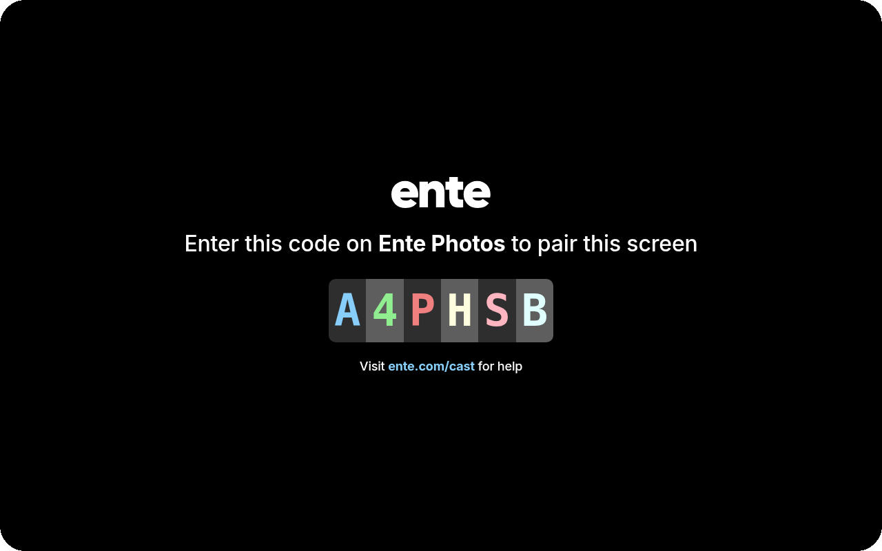 Cast PIN pairing screen in a TV browser